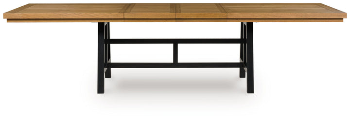 Galliden - Rectangular Dining Room Extension Table - Black / Brown