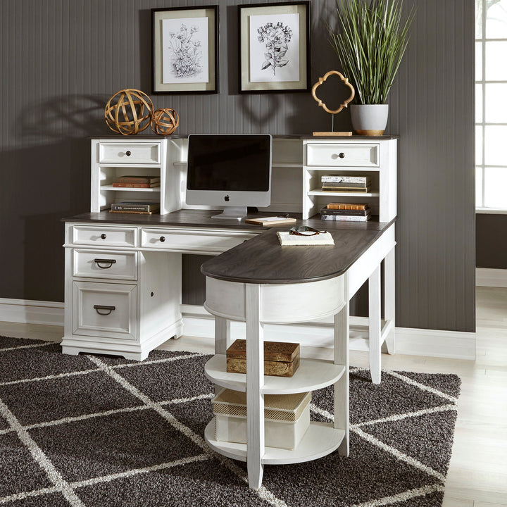 Allyson Park - L Shaped Desk With Hutch - White