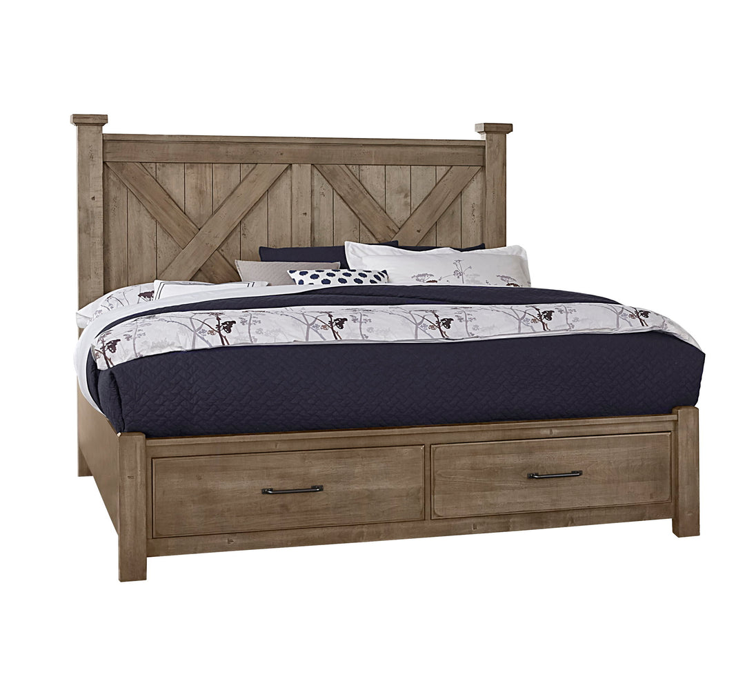 Cool Rustic - X Bed With Storage Footboard