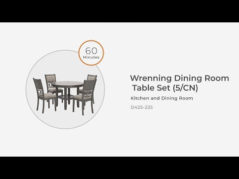Wrenning - Dining Room Table Set (Set of 5) - Gray