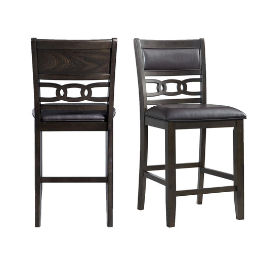 Amherst Counter Height Faux Leather Side Chair Set in Walnut of 2 image