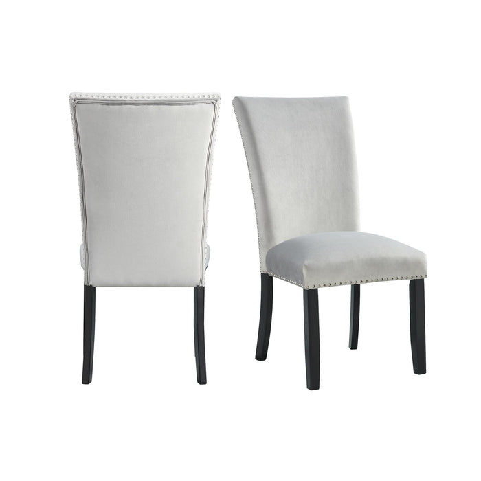 Francesca Gray Velvet Side Chair set of 2 image
