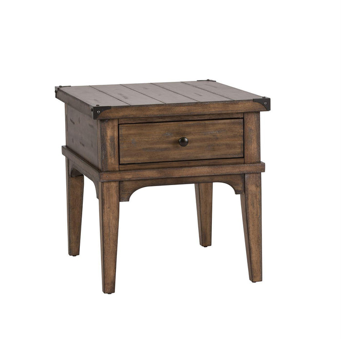 Liberty Aspen Skies End Table in Weathered Brown image