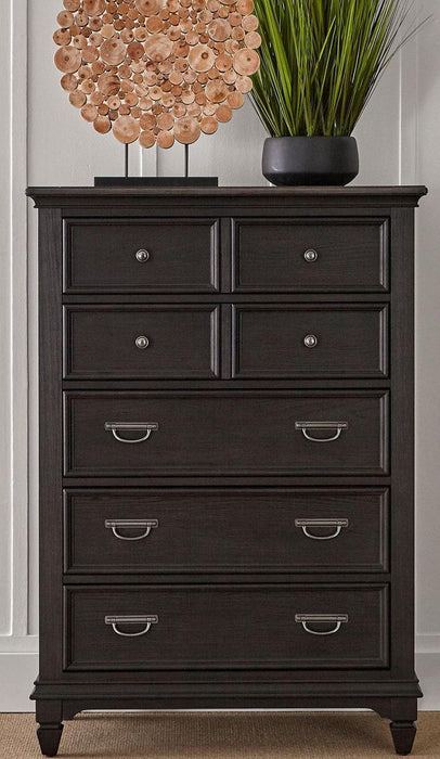 Liberty Furniture Allyson Park 5 Drawer Chest in Wirebrushed Black Forest image