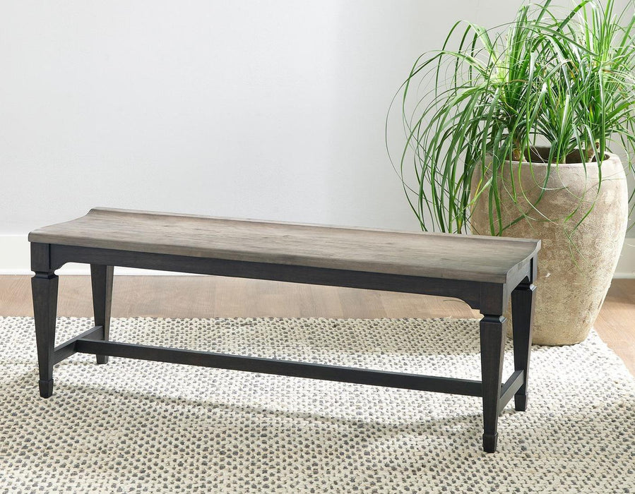 Liberty Furniture Allyson Park Wood Seat Bench in Wirebrushed Black Forest image