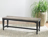 Liberty Furniture Allyson Park Wood Seat Bench in Wirebrushed Black Forest image