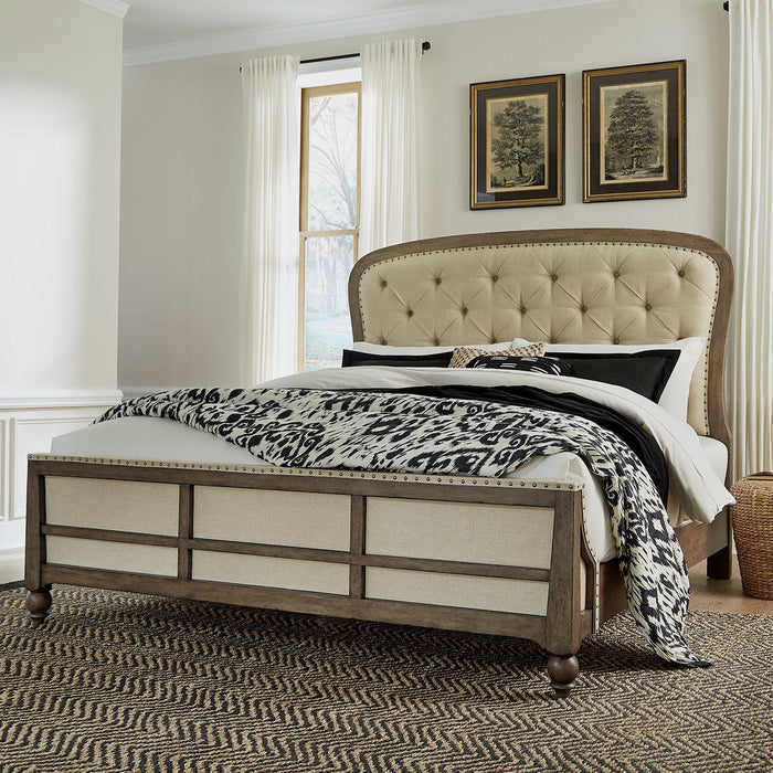 Liberty Furniture Americana Farmhouse King Shelter Bed in Dusty Taupe and Black 615-BR-KSH image