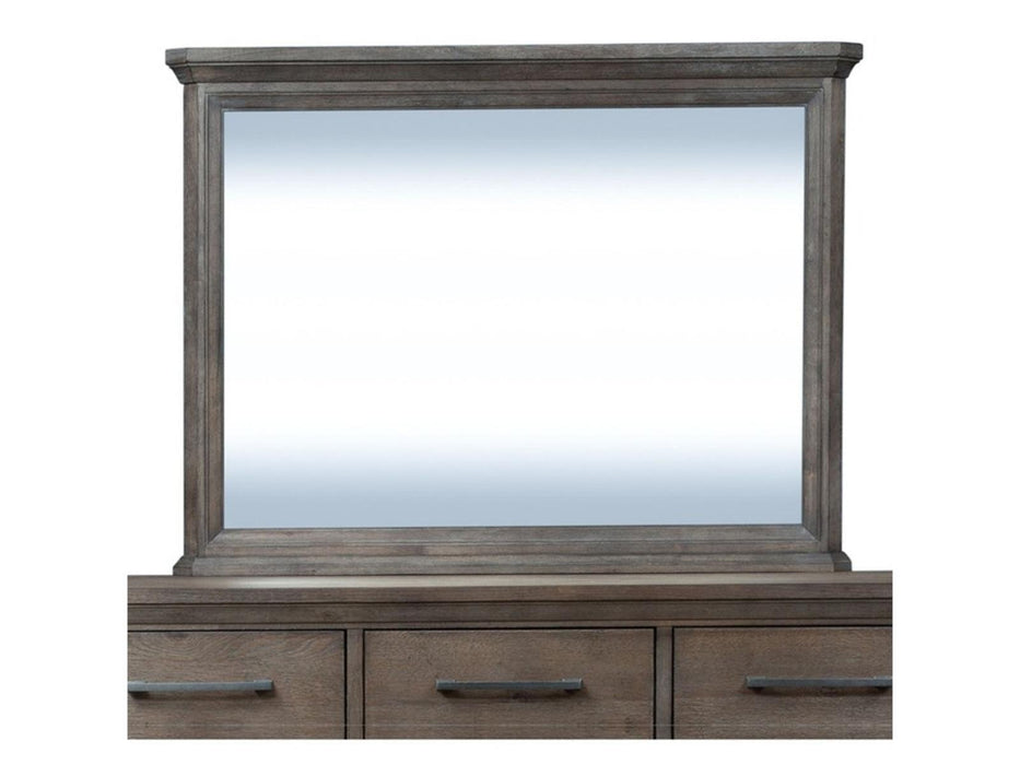 Liberty Furniture Artisan Prairie Chesser Mirror in Wirebrushed aged oak with gray dusty wax image