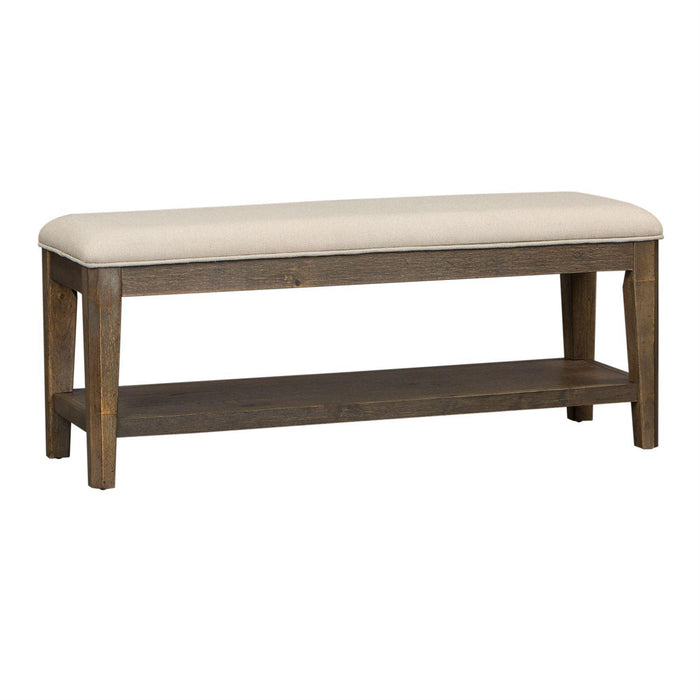 Liberty Furniture Artisan Prairie Upholstered Bench (RTA) in Aged Oak image