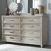 Liberty Furniture Belmar 8 Drawer Dresser in Washed Taupe and Silver Champagne image