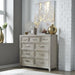 Liberty Furniture Belmar 9 Drawer Bureau Dresser in Washed Taupe and Silver Champagne image