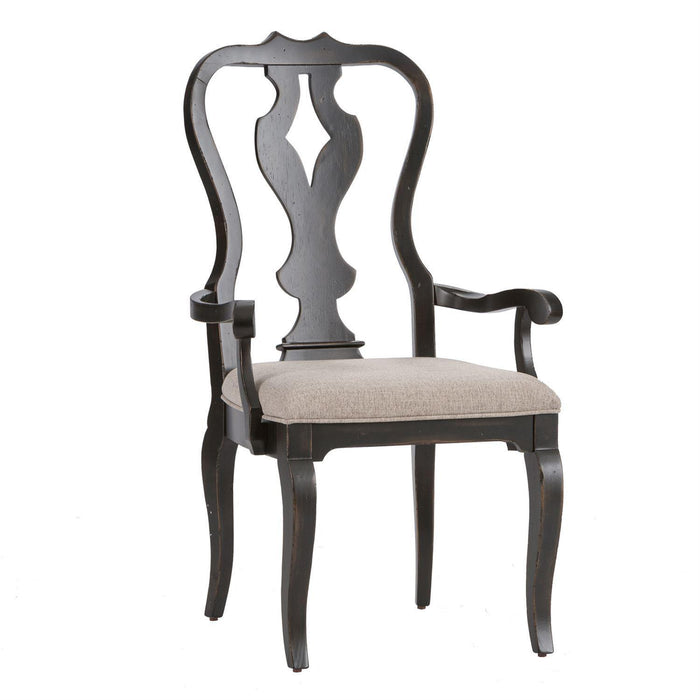 Liberty Furniture Chesapeake Splat Back Arm Chair (RTA) in Antique Black (Set of 2) image