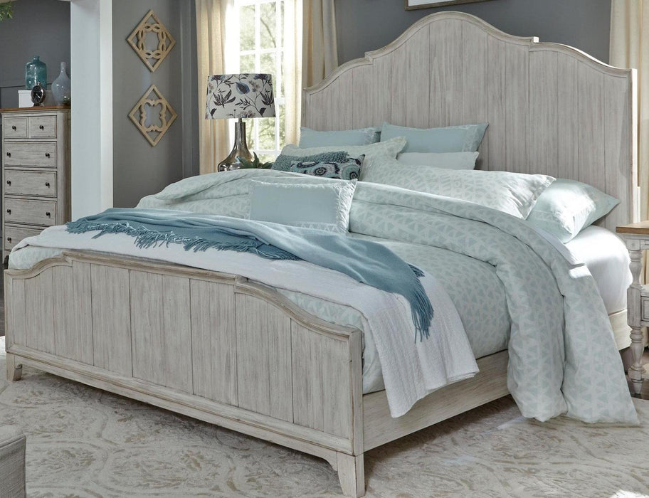 Liberty Furniture Farmhouse Reimagined King Panel Bed in Antique White image