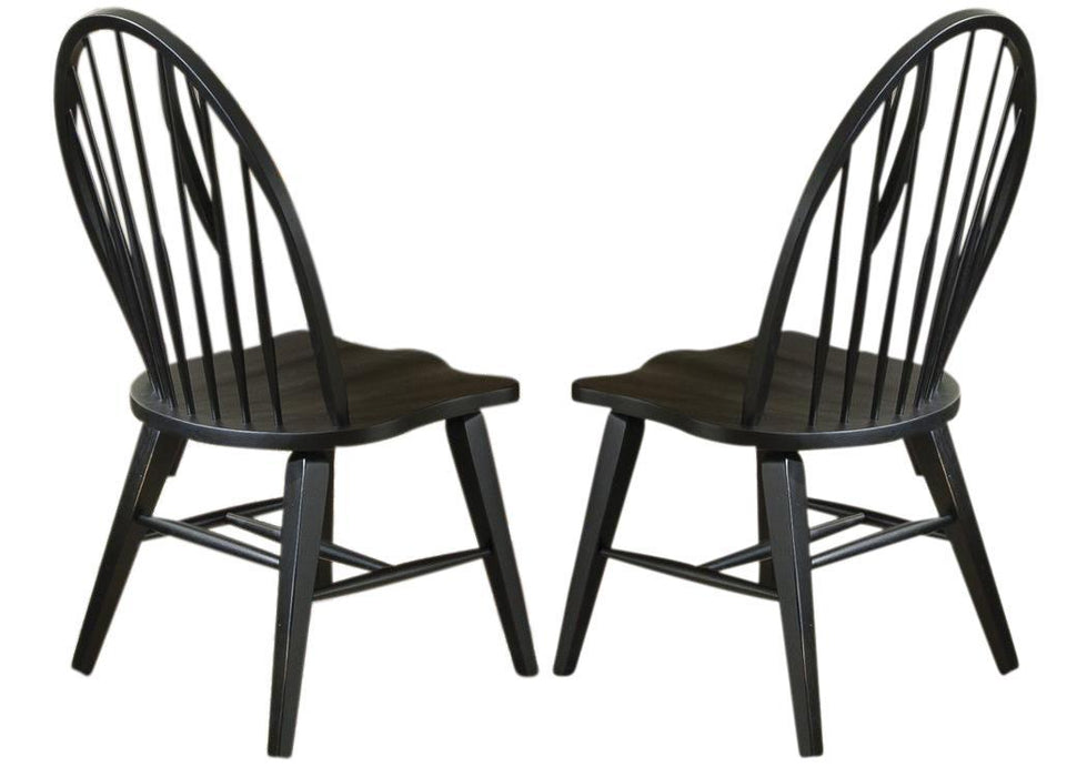 Liberty Furniture Hearthstone Windsor Back Side Chair  in Black (Set of 2) image