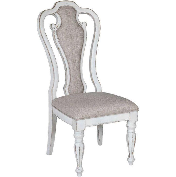 Liberty Furniture Magnolia Manor Upholstered Splat Back Side Chair in Antique White (Set of 2) image
