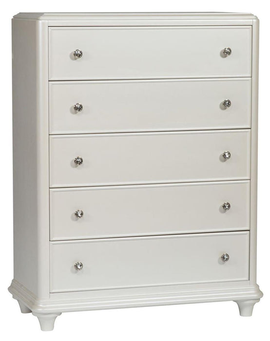 Liberty Furniture Stardust 5 Drawer Chest in Iridescent White image
