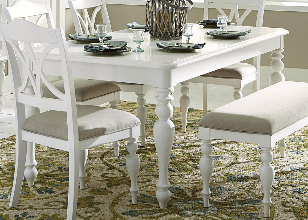 Liberty Furniture Summer House Rectangular Leg Table in Oyster White image