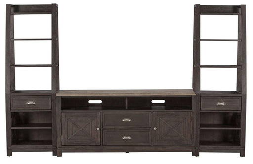 Liberty Heatherbrook 66" Entertainment Center with Piers in Charcoal & Ash image