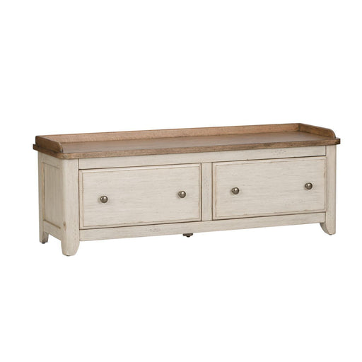 Liberty Farmhouse Reimagined Storage Hall Bench in Antique White image