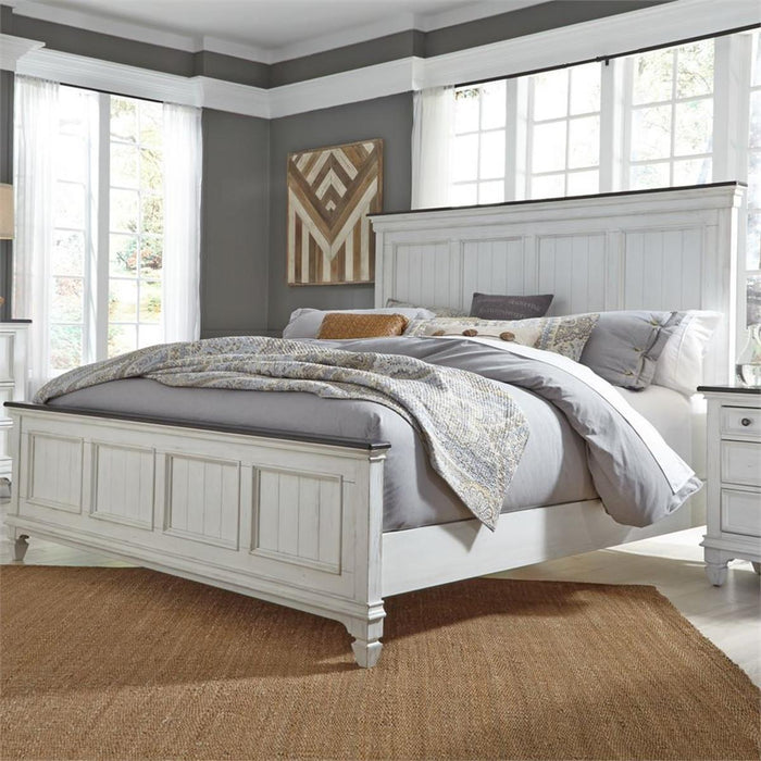 Liberty Furniture Allyson Park King Panel Bed in Wirebrushed White image
