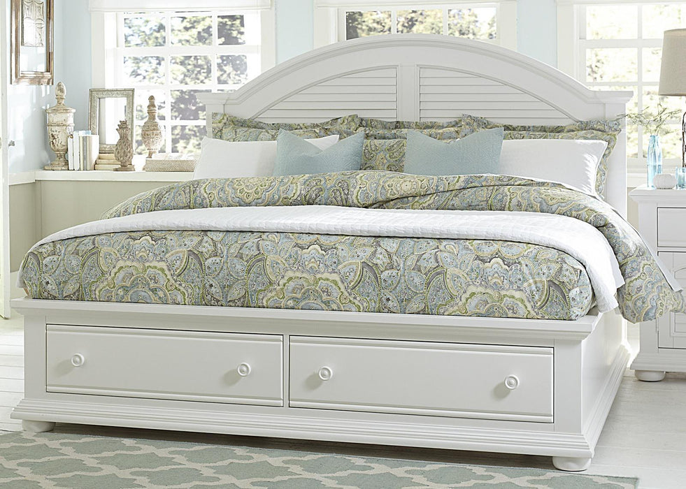 Liberty Furniture Summer House Queen with Storage Panel Bed in Oyster White image