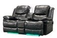 New Classic Flynn Console Loveseat (Lights) in Premier Black image