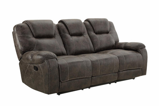 New Classic Furniture Anton Dual Recliner Sofa with Power Footrest in Chocolate image