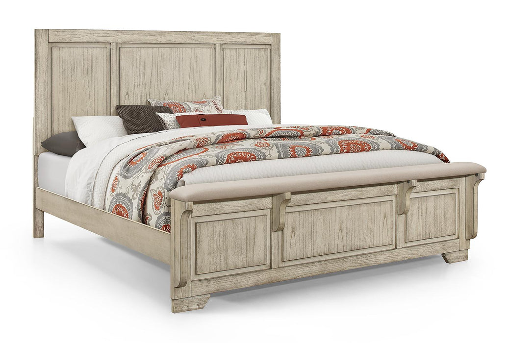 New Classic Furniture Ashland California King Panel Bed in Rustic White image