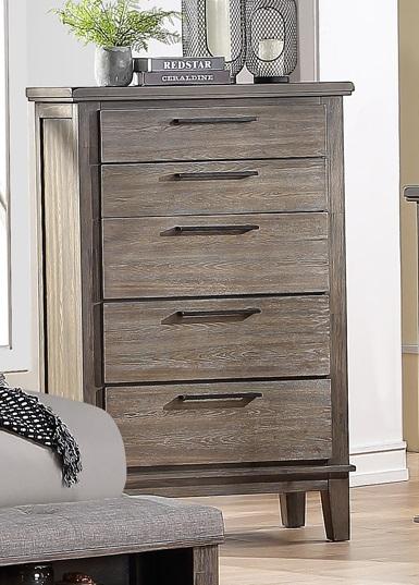 New Classic Furniture Cagney 5 Drawer Chest in Vintage Gray image