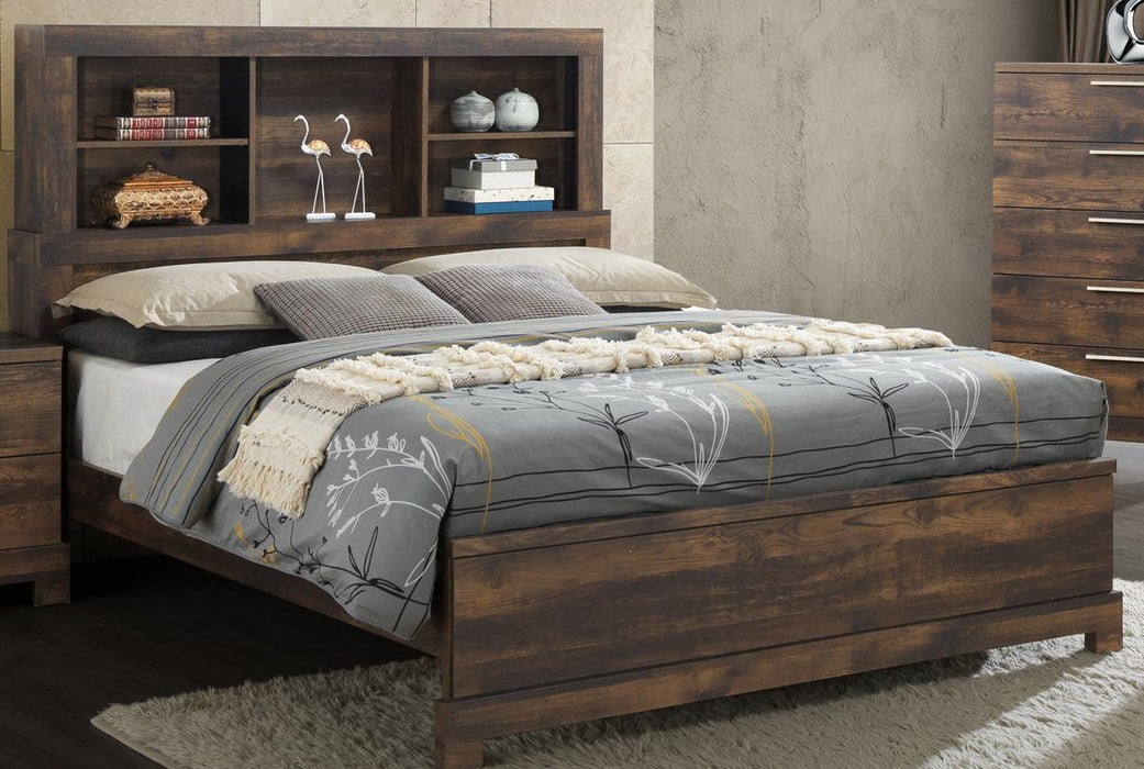 New Classic Furniture Campbell Queen Bookcase Bed in Ranchero image