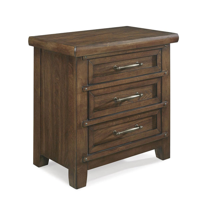 New Classic Furniture Fairfax 3 Drawer Nightstand in Medium Oak image