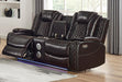 New Classic Furniture Joshua Console Loveseat with Dual Recliners in Dark Brown image