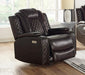 New Classic Furniture Joshua Glider Recliner with Power Headrest and Footrest in Dark Brown image