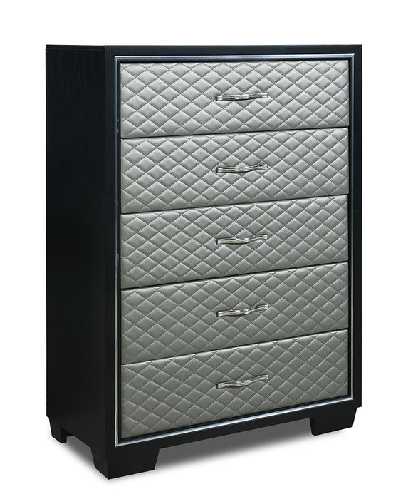 New Classic Furniture Luxor 5 Drawer Chest in Black/Silver image