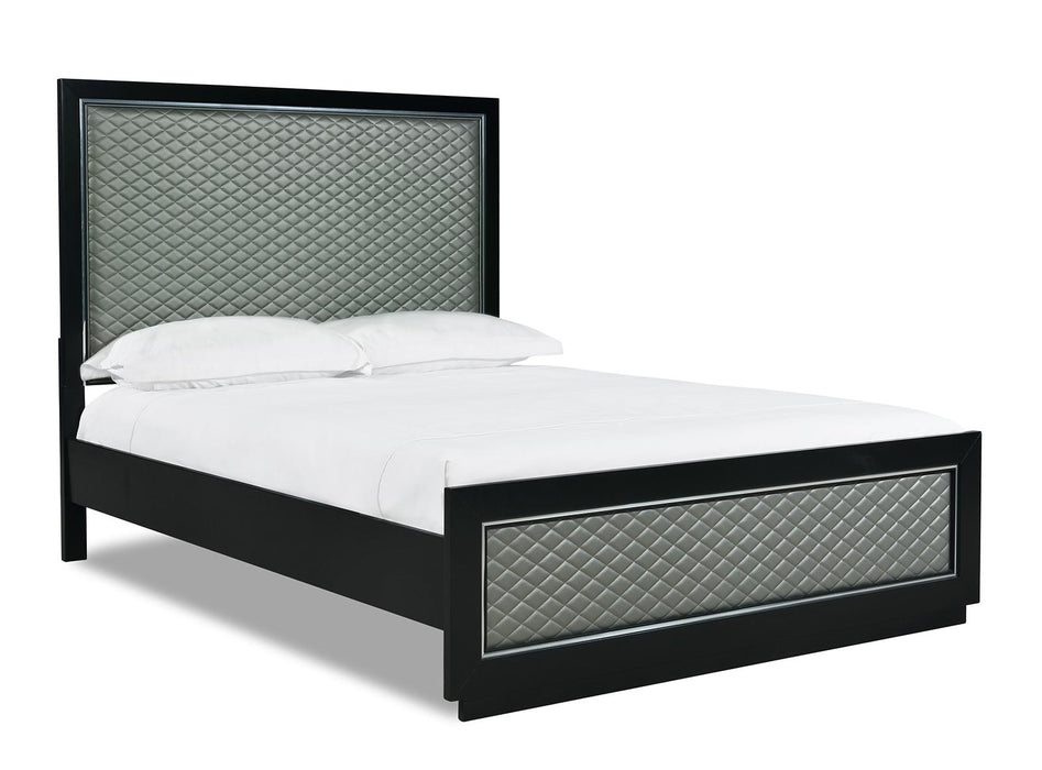 New Classic Furniture Luxor California King Panel Bed in Black/Silver image