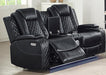 New Classic Furniture Orion Console Loveseat with Power Headrest and Footrest in Black image