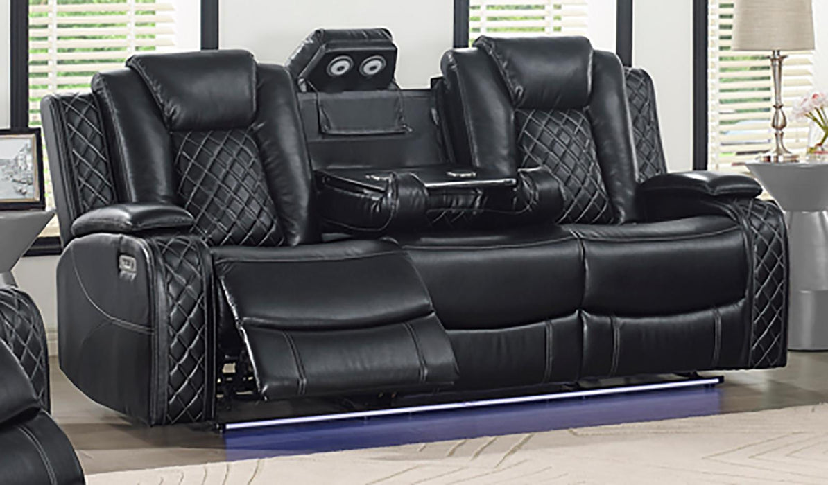 New Classic Furniture Orion Sofa with Power Headrest and Footrest in Black image