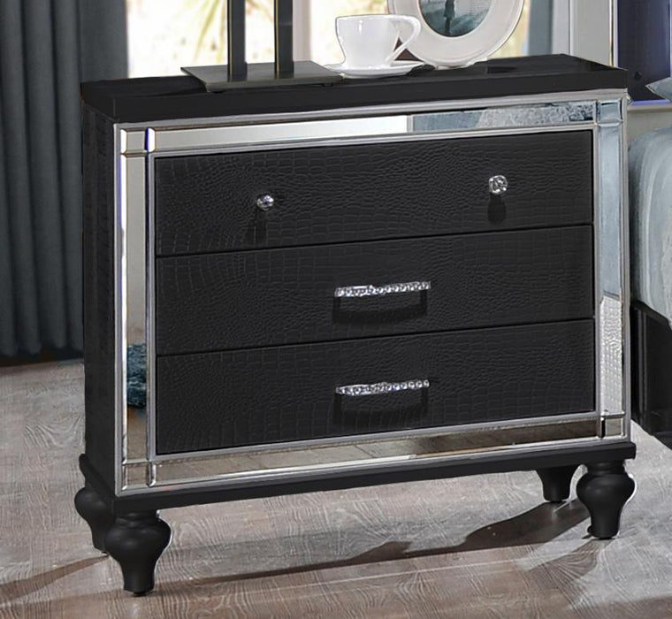 New Classic Furniture Valentino 3 Drawer Nightstand in Black image