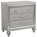 New Classic Furniture Valentino 3 Drawer Nightstand in Silver image