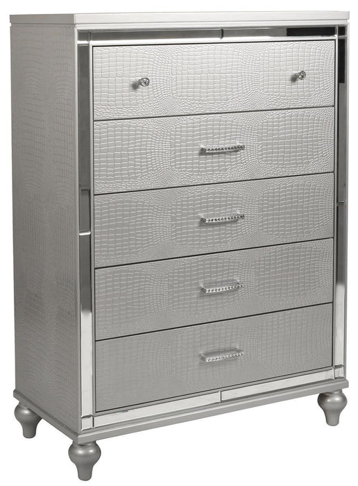 New Classic Furniture Valentino 5 Drawer Chest in Silver image