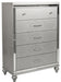 New Classic Furniture Valentino 5 Drawer Chest in Silver image