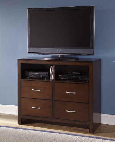 New Classic Kensington 4 Drawer Media Chest in Burnished Cherry image