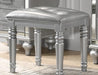New Classic Valentino Vanity Table Stool in Silver image