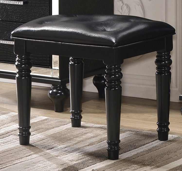 New Classic Valentino Vanity Table Stool in Black image
