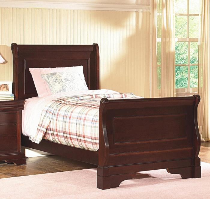 New Classic Versaille Youth Twin Sleigh Bed in Bordeaux image
