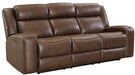 New Classic Furniture Atticus Dual Recliner Sofa with power Headrest and Footrest in Mocha image
