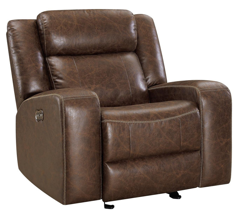 New Classic Furniture Atticus Glider Recliner with Power Headrest and Footrest in Mocha image