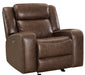 New Classic Furniture Atticus Glider Recliner with Power Headrest and Footrest in Mocha image