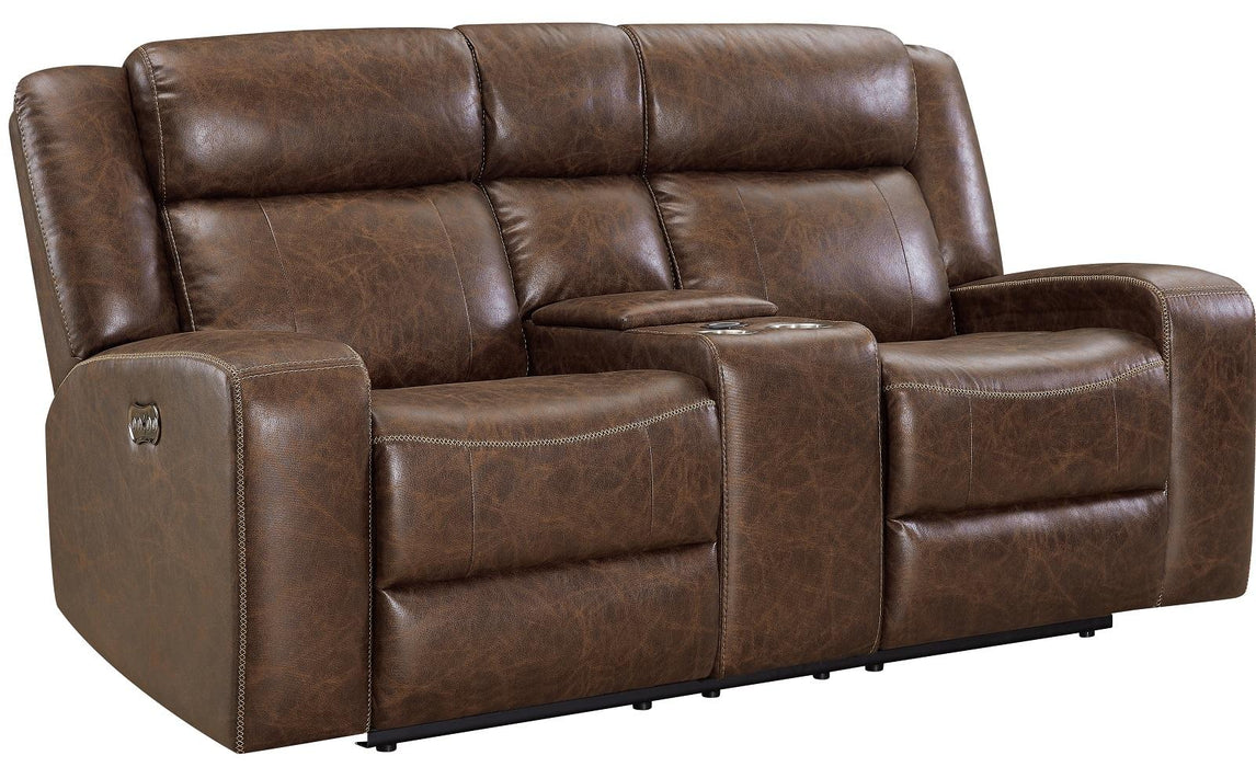 New Classic Furniture Atticus Console Loveseat with Power Headrest and Footrest image